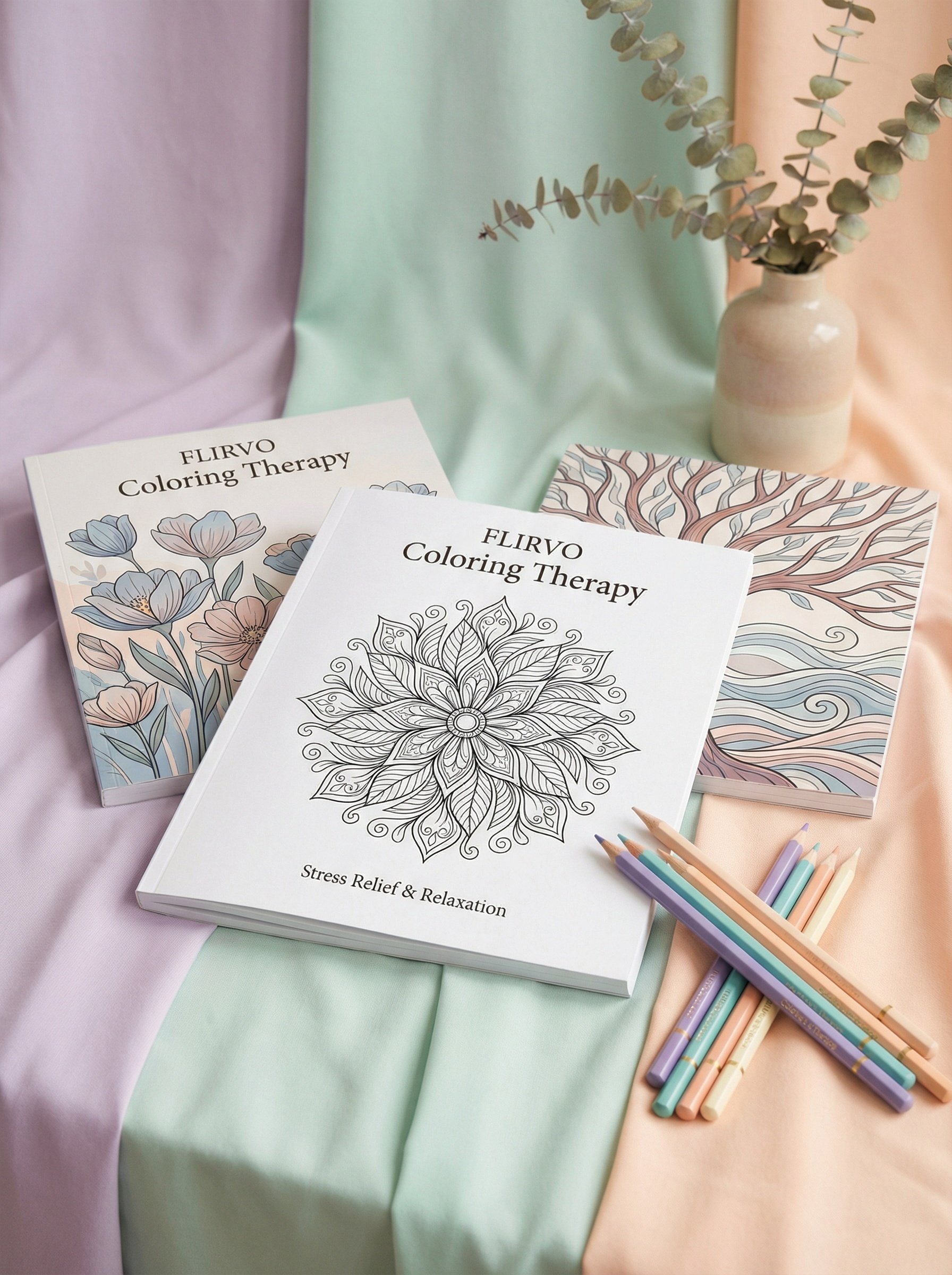Flirvo coloring books collection for stress relief